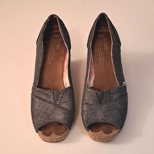 TOMS Chambray Wedges